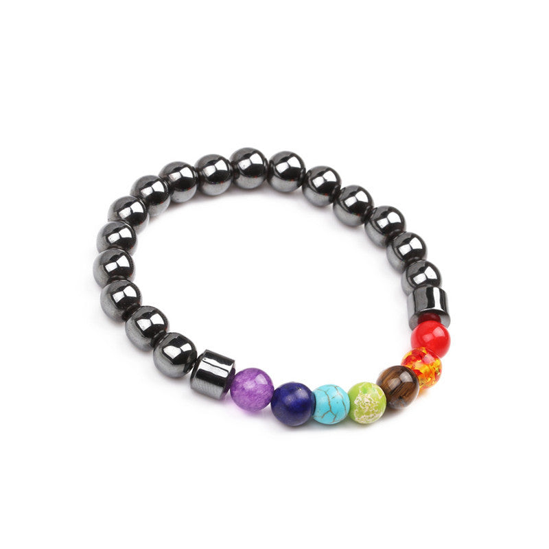 Pulseras De Piedra Volcánica Negra Colorida al por mayor